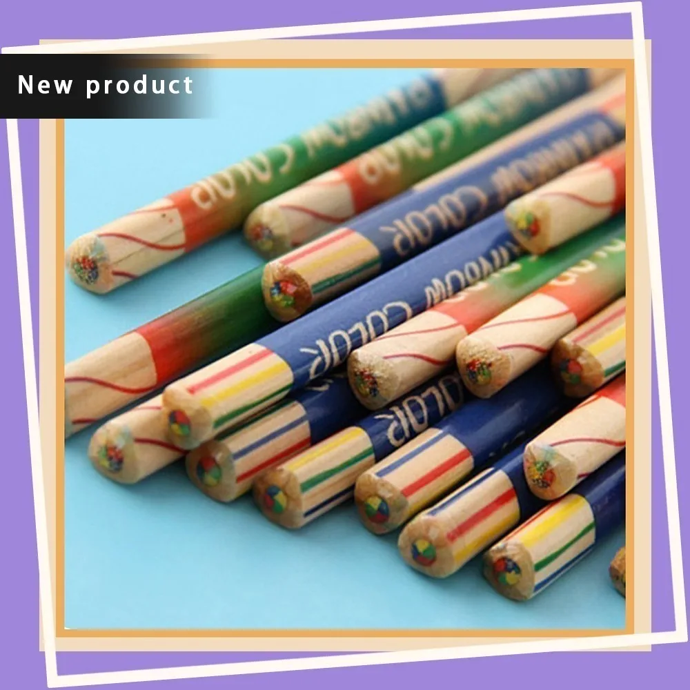 

Hot Sale 120 four-color core Colouring pencils creative beautiful painted triangle core children color