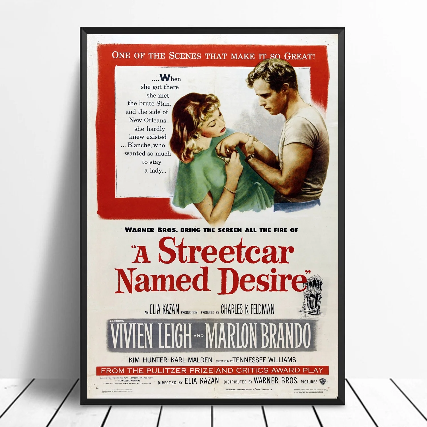 Уличная машина по имени Desire Marlon Brando 1951 руки сложенный фото печать художественный
