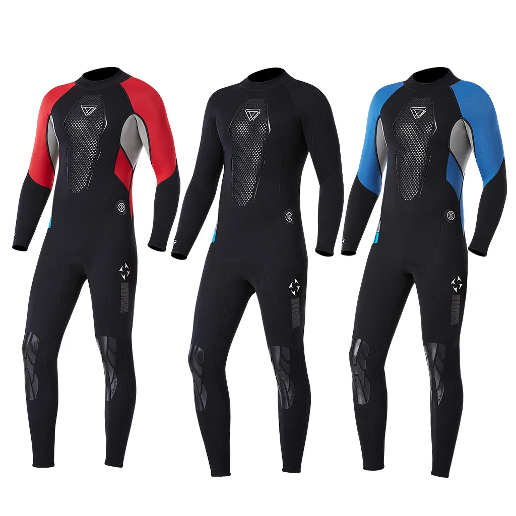 3 мм неопреновый гидрокостюм, цельный и закрытый костюм для дайвинга для мужчин, для подводного плавания, серфинга, подводной охоты размера плюс# D