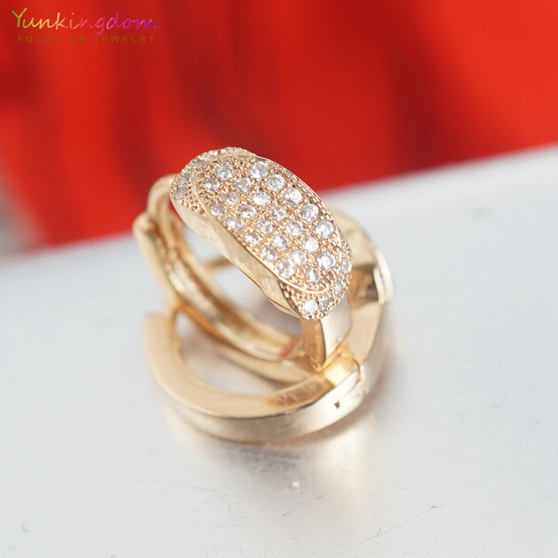 17 различных стилей, серьги-кольца из розового золота с кристаллами для женщин, маленькие золотые кольца, милые ювелирные изделия