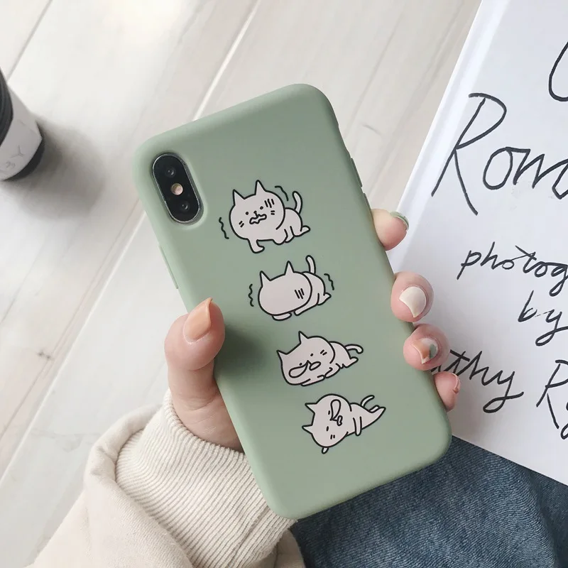 

STROLLIFE Cute Cartoon Cats Phone Case for IPhone XS Max XR Lazy Sleepy Cat Cover for IPhone 6 X 7 8 Plus Soft TPU Back Shell