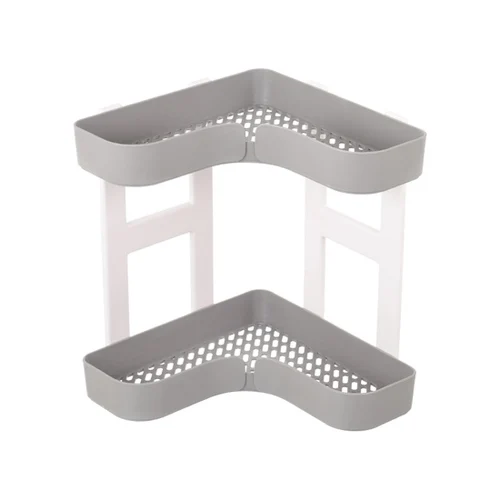 Double corner shelf plastic floor storage rack kitchen multilayer seasoning shelf rackin