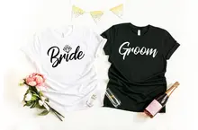 Skuggnas Bride and Groom shirts Wedding and Honeymoon T-shirt Mr and Mrs Tee Bridal Wedding Party t shirts Bride Top dropship