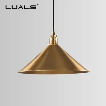 

American Luxurious Copper Pendant Lights Retro Pendant Lamps Nordic Loft Suspension Luminaire E27 LED Lighting Art Light Fixture