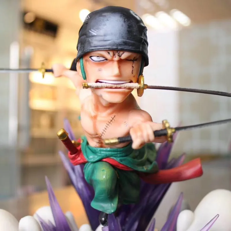 

Anime 1/8 Scale Painted Figure One Piece Santoryu Battle Ver. Roronoa Zoro Statue Action PVC Figure Toy Brinquedos 19CM