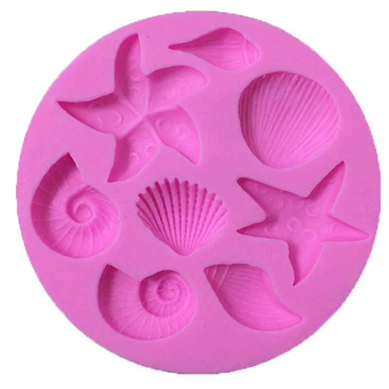 Морская серия в форме раковины силиконовая форма для торта, форма для выпечки шоколада для желе для выпечки помадки инструменты для украшения торта - Цвет: pink