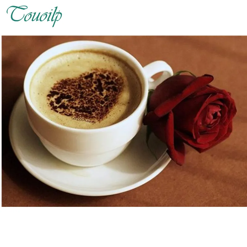 NEW Diamond Mosaic Diy Embroidery Flower Coffee cup 3d Round paste full cross stitch kit painting fruit | Дом и сад