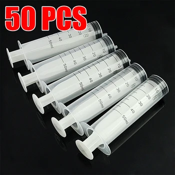 

50pcs 50ml Plastic Syringe Glue Syringe Big 50ml Syringe For Mixing Many Liquid Gels Glues Industrial Use For Cat Animal Feeders