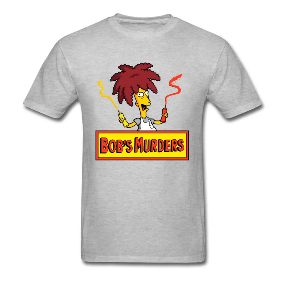 Coupons bob s murders 8869 Normal T Shirts O-Neck All Cotton Men Tops Shirts Short Sleeve Thanksgiving Day Normal Clothing Shirt bob s murders 8869 grey