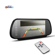 7 “TFT LCD HD Car Espelho Retrovisor Monitor de Tela Colorida de 7 polegada conectar para Câmera de segurança/DVD Com 2 Entrada de Vídeo DC 12 V PAL/NTSC