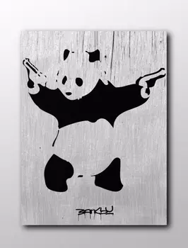 

HAND PAINTED pop style'S ARTWORKS GRAFFITI PANDA ART POSTER PRAINTING CANVAS GIFT FOR BED ROOM B-222