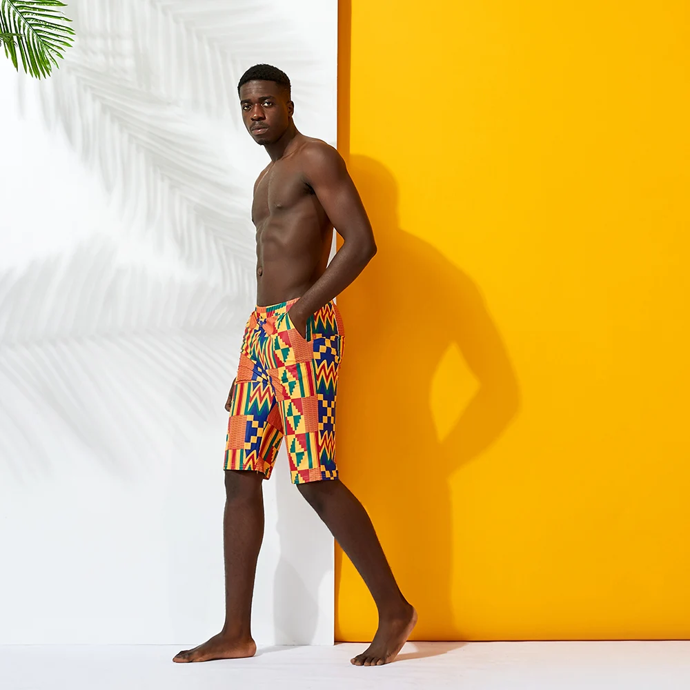 

african print Swimwear men swimsuit Man swimming trunks sunga hot mens swim briefs Beach Shorts