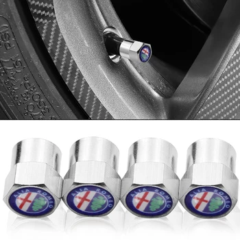 

4pcs stainless steel Car Wheel Tire Valve Tyre Cap Air Valve Cap For Alfa Romeo 147 156 166 159 GT Car Accessories Car-Styling