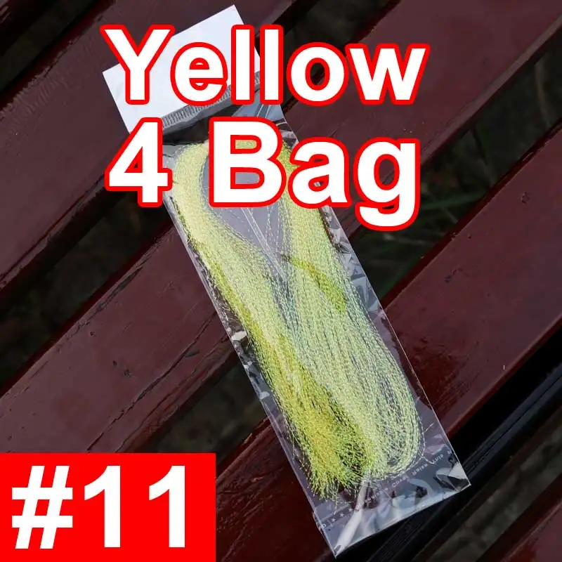 4 упаковки приманка с крючками материал для изготовления витой Flashabou Голографическая мишура для ловли нахлыстом завязывание Кристалл Вспышка - Цвет: 4 bags color n11