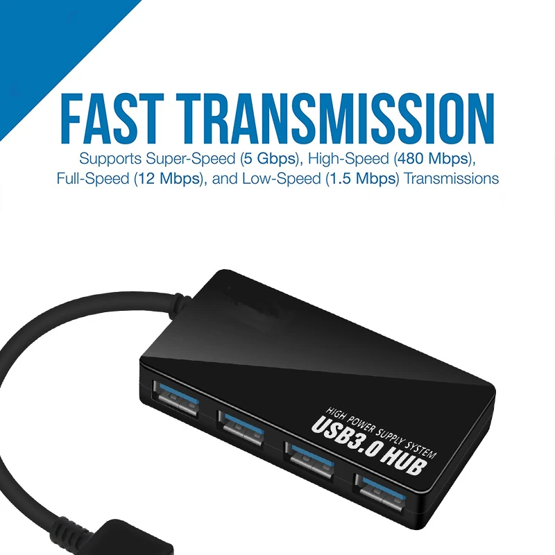 4 Port USB HUB 3 0 5Gbps Super Speed USB Splitter Adapter for iMac Notebook Laptop 2