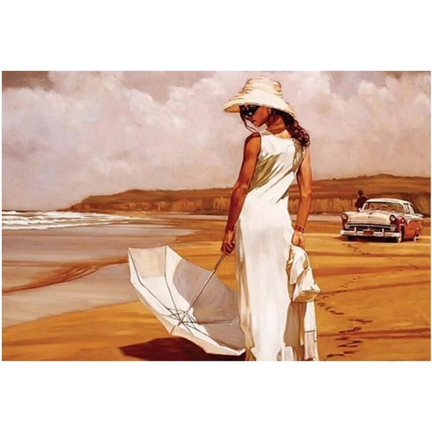 

5D DIY Diamond Painting Desert Woman Backs And Cars Pattern Embroidery Diamond Painting Cross Stitch Rhinestone Mosaic HL501