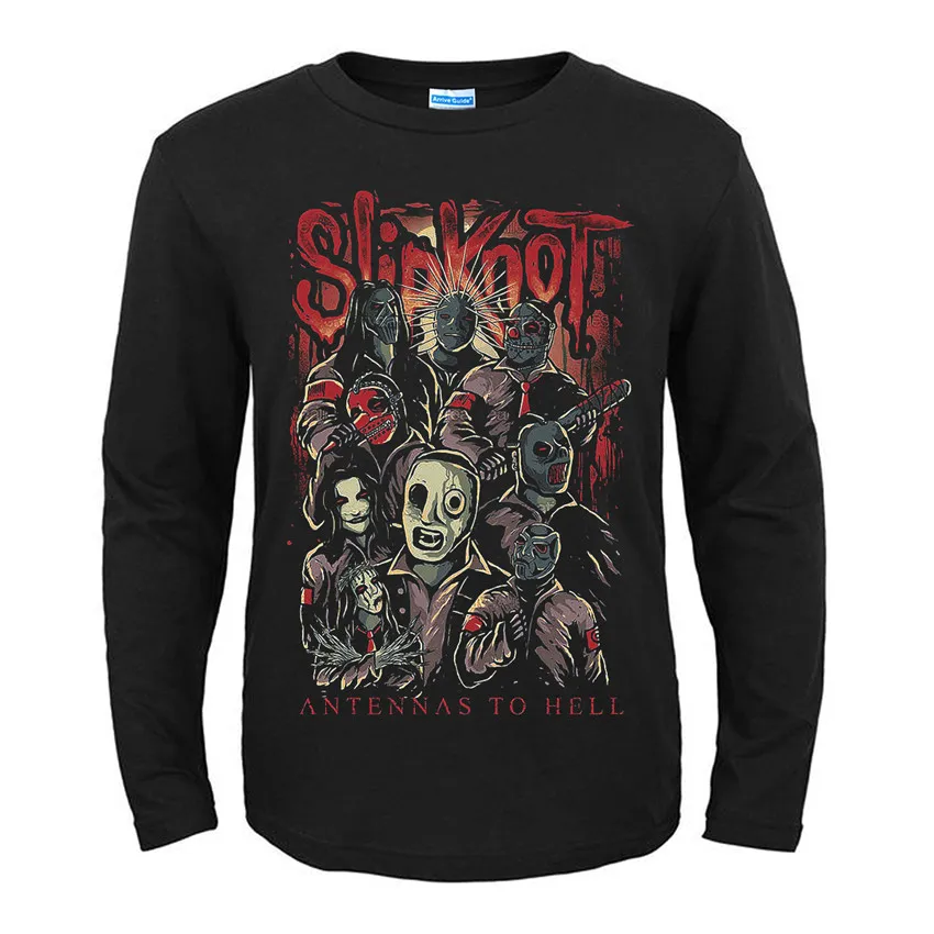 22 дизайна американская группа Slipknot рок черная футболка Полный Длинный Рукав Рубашка тяжелый трэш Металл хлопок camiseta Панк Рокер уличная одежда - Цвет: 6