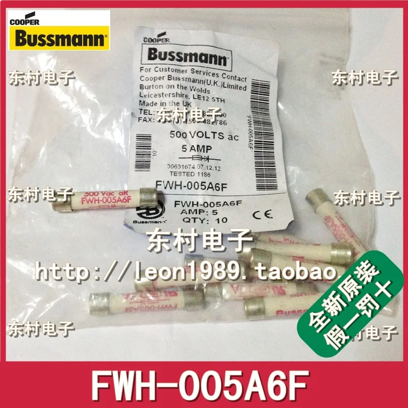 

[SA]US Bussmann Fuses FWH-005A6F 0.5A 500V FWH-010A6F 10A fuse--10PCS/LOT