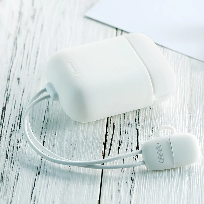 REMAX 2.1A 90 мм телефон зарядный кабель силиконовый чехол Защитный чехол анти-шок мягкая кожа чехол для iPhone Airpods