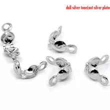 Doreenbeads серебристый цвет Шарлотта Цепочки и ожерелья Crimps Бисер Советы 8x4 мм, доставляется в пакетах весом 150 новинка