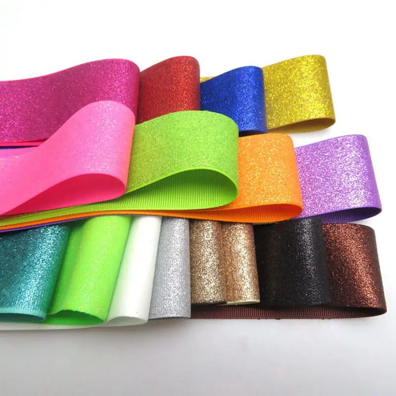 

19 colors 100yards printed 3"75mm solid glitter grosgrain ribbon accept custom and wholesale, many color for you choose