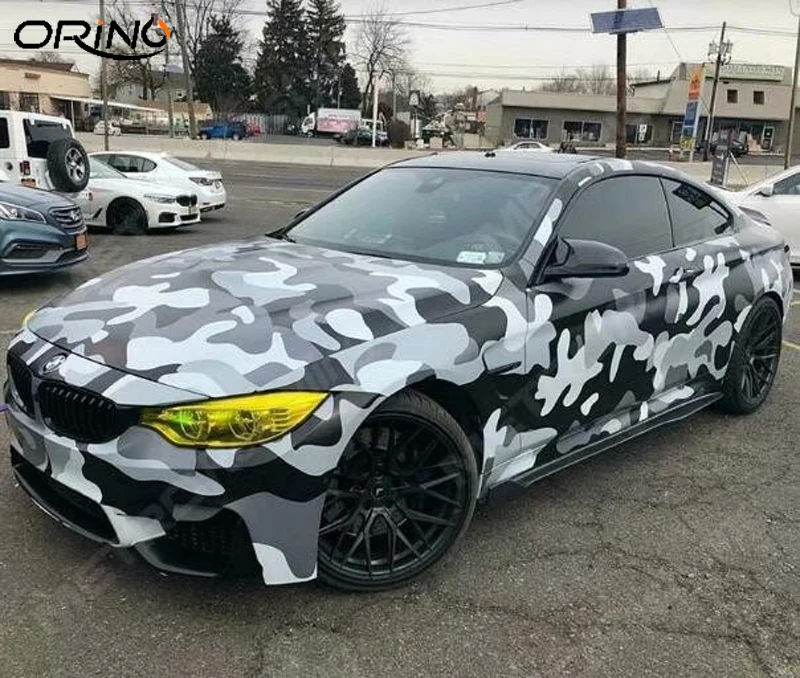 Black White Camouflage Vinyl Film Wrap-6