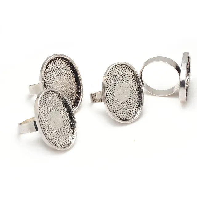 Adjustable Ring Bases Antique Silver Metal Zinc Alloy Trendy 18*25mm