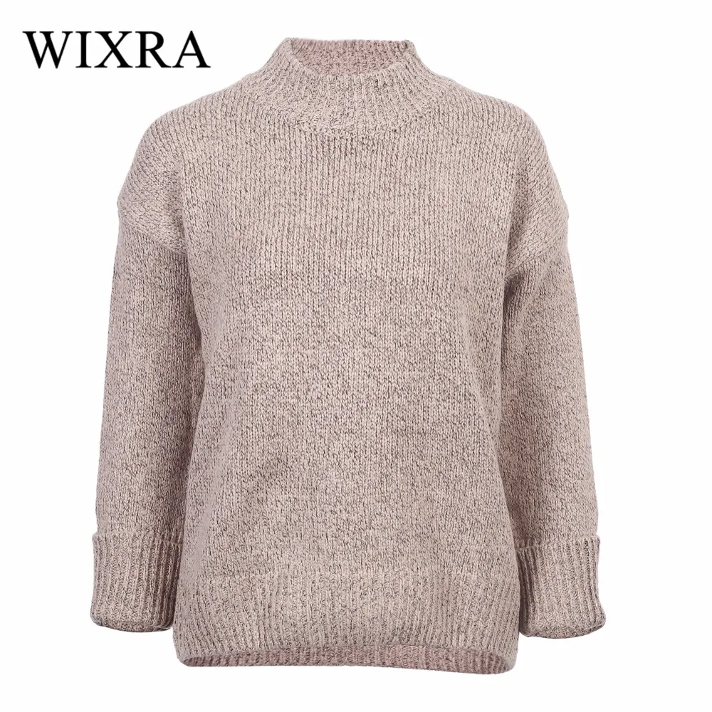 Wixra Warm and Charm Women Winter Sweaters Pullovers Turtleneck Oversized Solid Loose Thick Knitted Jumpers | Женская одежда