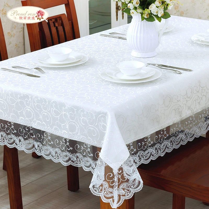 1 Piece Europe Type Waterproof White Lace Table Cloth