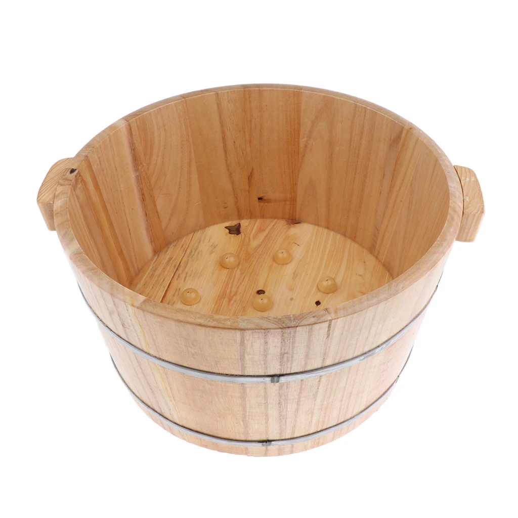 Madera Natural de baño de pie de agua barril pies sólidos Spa bañera de hidromasaje cuenca LAVADO DE