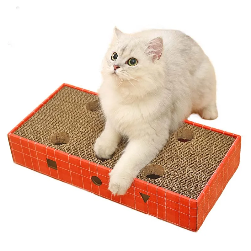 With holes Cat Scratch board with Catnip Cat Lounge Handmade Cats Scratcher Scratching Post cat