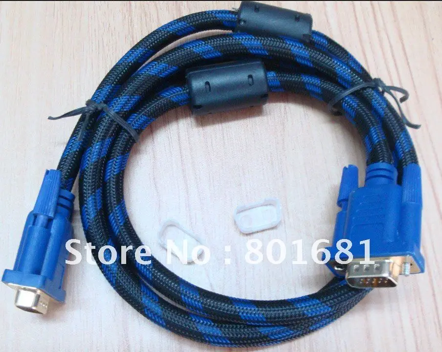 

KUYiA NEW TYPE HD15PIN 5FT GOLD PLATED VGA CABLE FOR PROJECTOR WITH DOUBLE FERRITS AND NYLON COVER