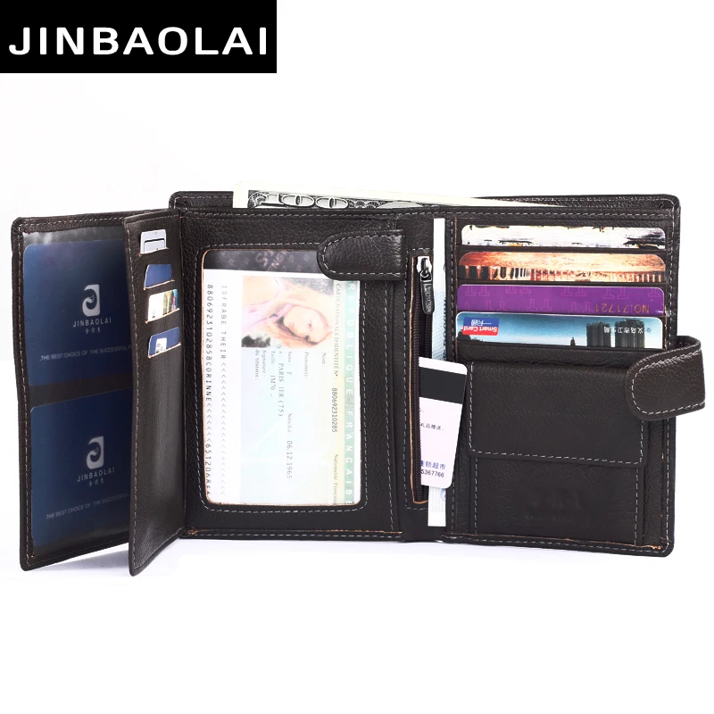 Genuine Leather Passport Holder Men Wallet With Passport Cover Pouch Case Pocket Coin Pocket ID Card Holder Men Wallets Purses