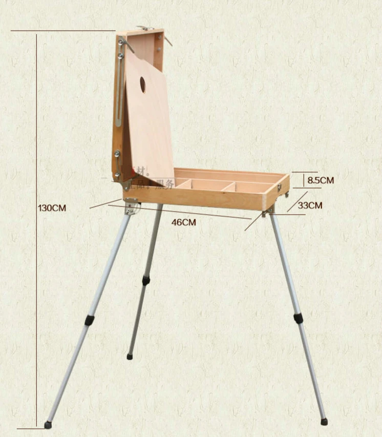 Супер светильник, портативный деревянный мольберт для рисования, материал, ручка, коробка для эскизов, алюминиевый сплав, мини-мольберт, деревянный мольберт, картина маслом, коробка
