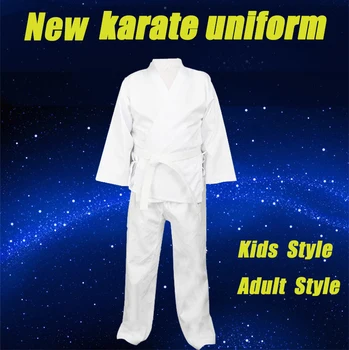 

2017 New arrival Adults&Kids Male female cotton white Karate Uniforms WTF Approved Dobok Taekwondo Sanda Clothes Size XXXS-XXXL
