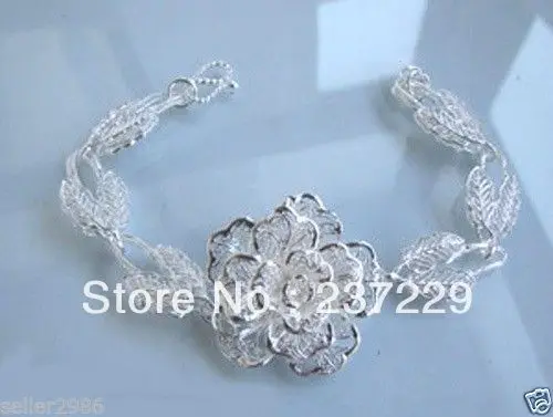 

Wholesale price SHIPPING 10pcs ^^^^XSZ201413 fashion Beautiful Tibet silver flower bracelet