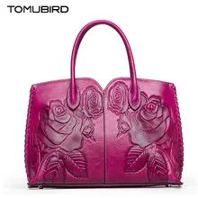 TOMUBIRD new Superior cowhide leather Classic Ladies Crocodile Hand Embossed Tote Shoulder Handbags women Genuine Leather bag