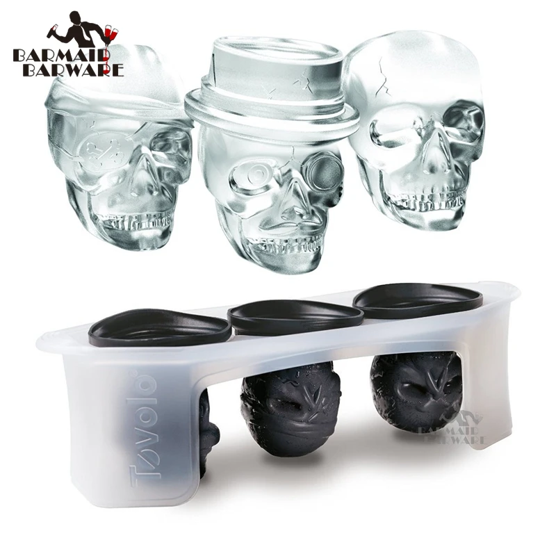 

Skull Ice Molds Cocktails (Set of 3) Halloween Party Spooky Fun Bar Tool Bar Accessory