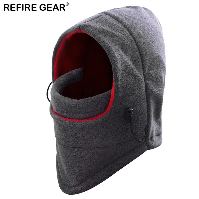 Мужская лыжная шапка Refire Gear Зимняя Теплая Бархатная ветрозащитная с капюшоном