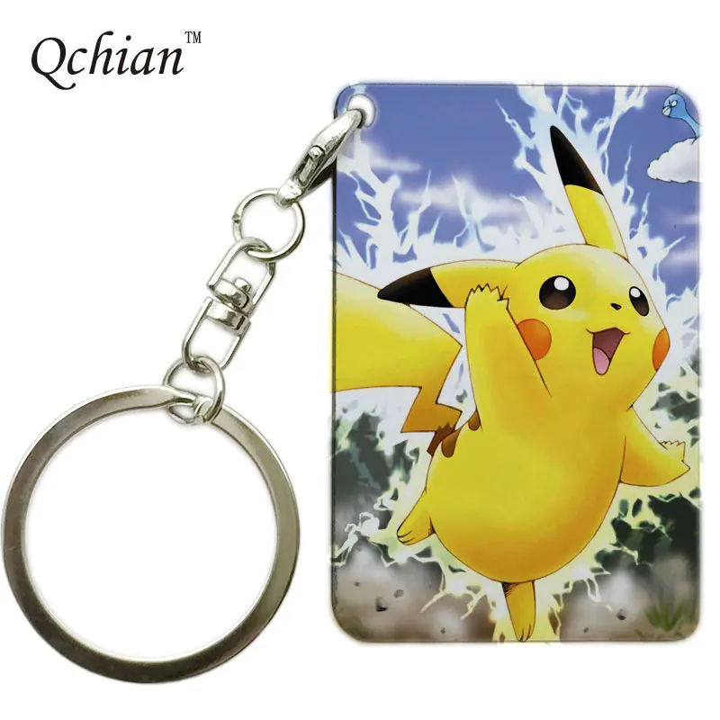 

Hot Game Pokemon Pikachu Keychain for Monster Pet Enthusiasts Keyholder Print Key Chains Customer customization