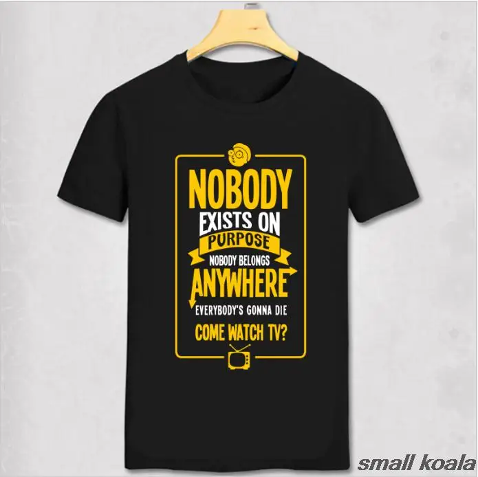 

Free Shipping Fashion T-Shirt Short Sleeve Teenages Nevermind rick and morty T shirt Funny Nerd cotton Top Tees