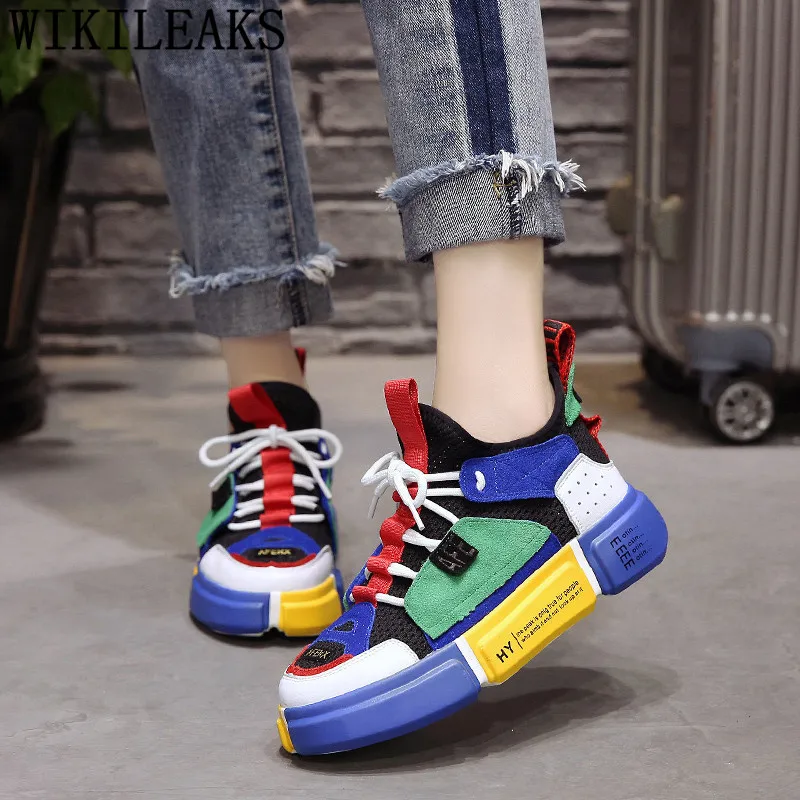 air mesh breather harajuku shoes women platform sneakers wedges shoes for women walking shoes plataforma tenis feminino casual