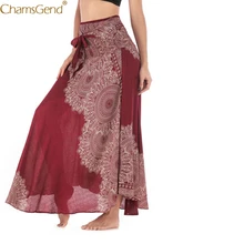 Богемные миди юбки для женщин для лета цыганские Бохо цветы эластичный пояс печатных юбки женщин s цветочные Холтер Юбка Jun