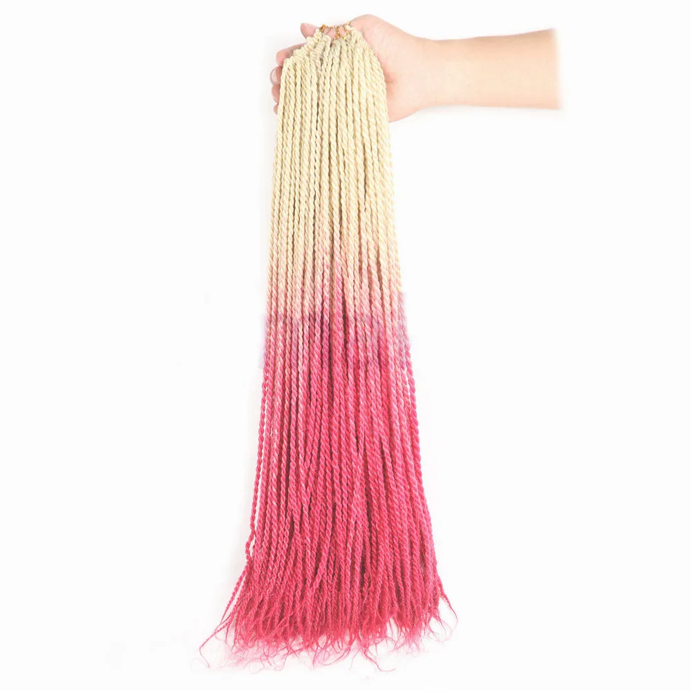 SAMBRAID Senegalese Twist Crochet Hair 24 inch 30 Roots/Pack Crotchet Braids Synthetic Hair Ombre Braiding Hair Extensions - Цвет: #6