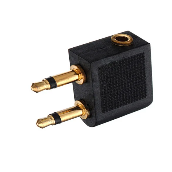 New 2pcs Airline Airplane Earphone Headphone Headset Jack Audio Adapter