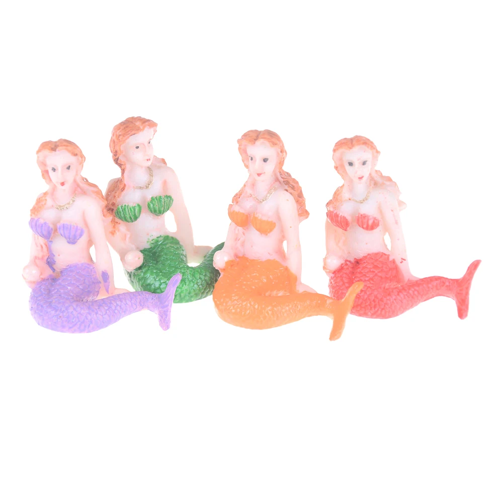 1PC Resin Little Mermaid Aquarium Fish Tank Decorations Ornaments Home Decor Size 5cm Randomly