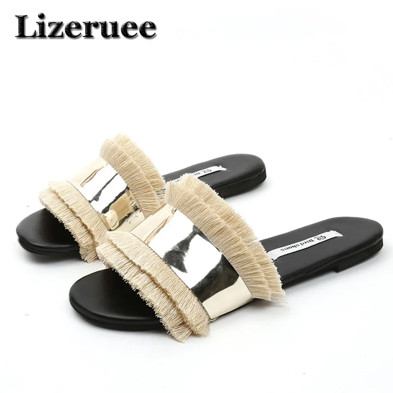 

2018 New Summer Slippers Women Slides Summer Beach Fashion Sandals sequins Casual Flats Ladies Shoes Sandals Shiny ME223