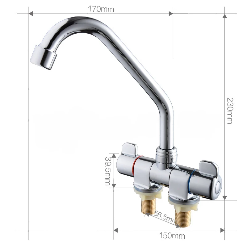  RV folding 360 Rotation Faucet Kitchen Aerator Cold & Hot Water Tap For Bathroom Deck Caravan RV Bo - 33047320155