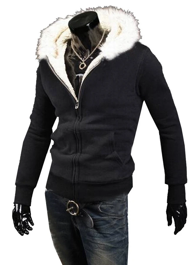 Sweatshirt with fur hood Clearance