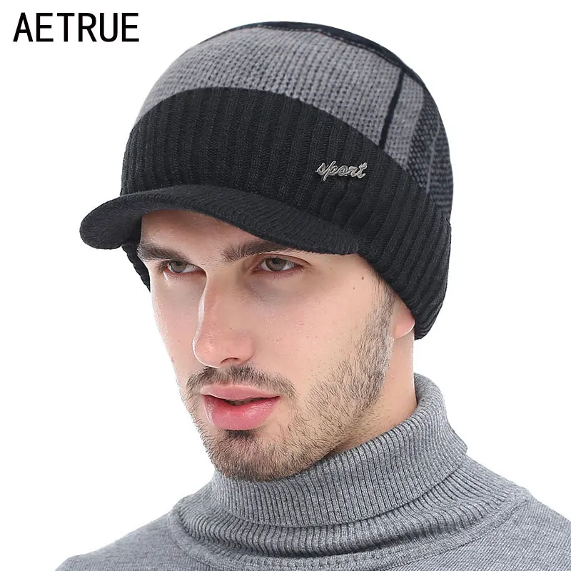 Knitted Hat Men Winter Beanie Hat Winter Hats For Men Necks Fur Bonnet Women Skullies Beanies Gorro Beany Balaclava Beanies Cap